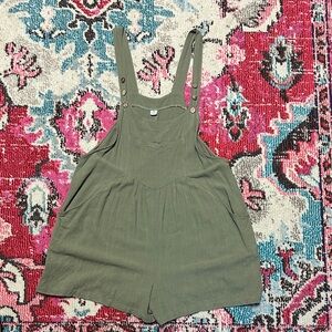 Olive Green Buttoned Romper